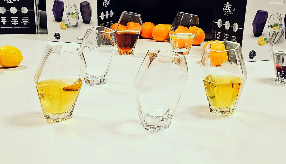 Transparent drinking glass