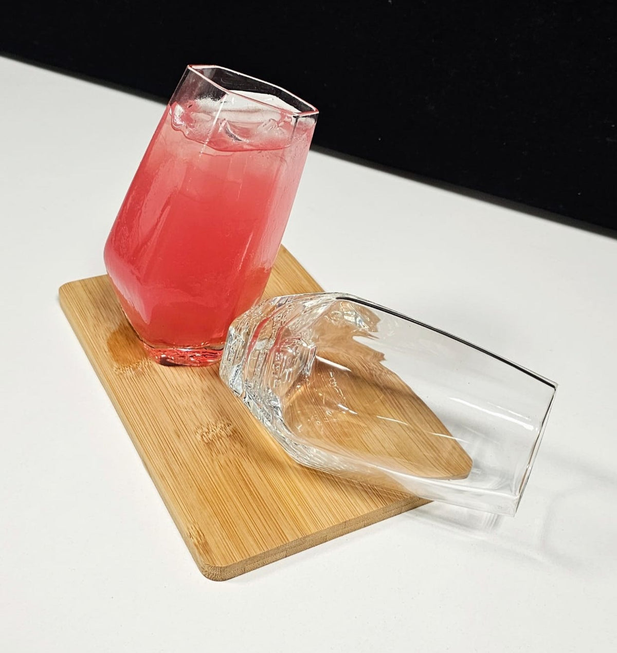 Dark blue drinking glass